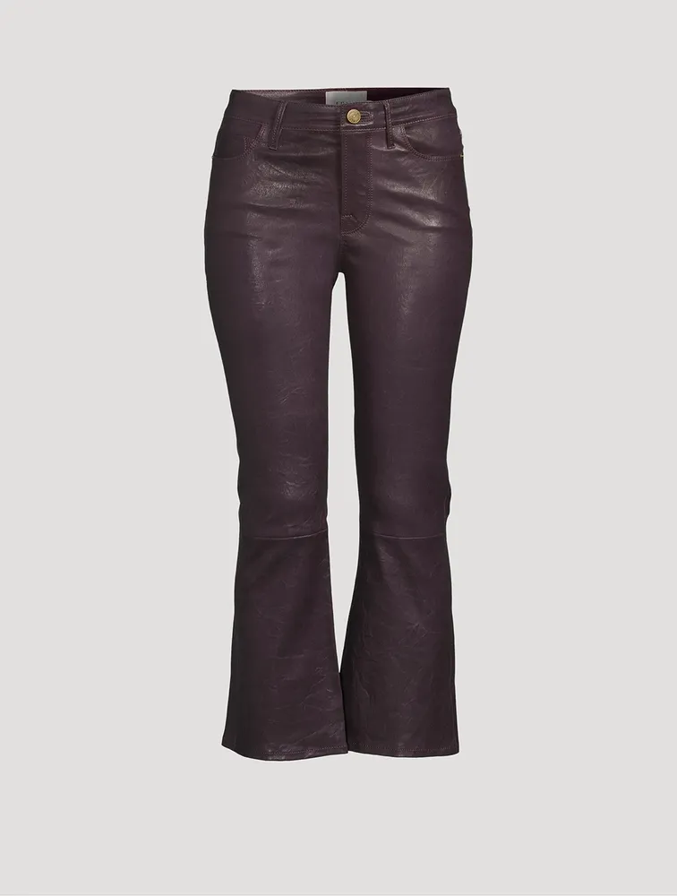 Le Crop Mini Leather Bootcut Trousers