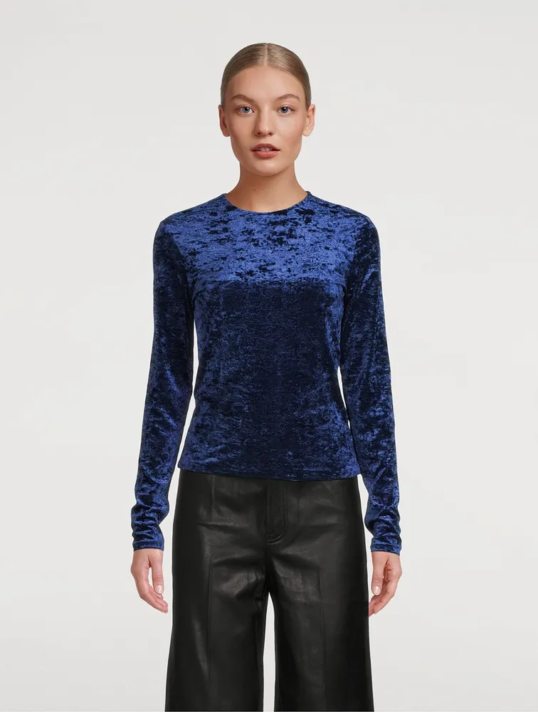 Long-Sleeve Velvet Top