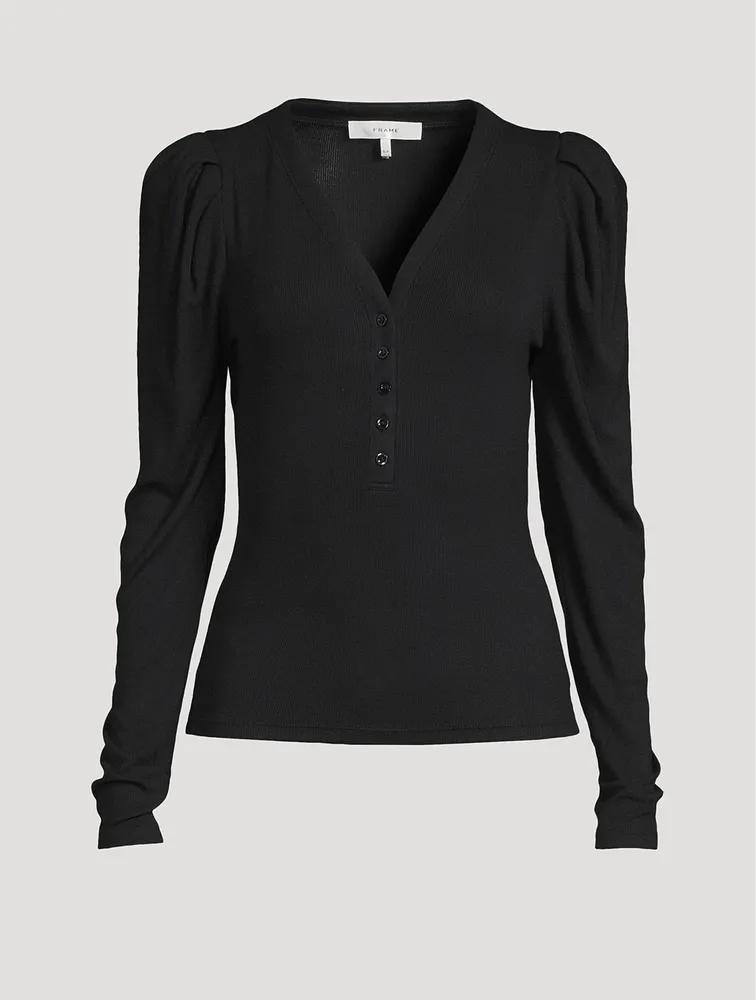 Puff-Sleeve Henley