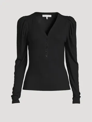 Puff-Sleeve Henley