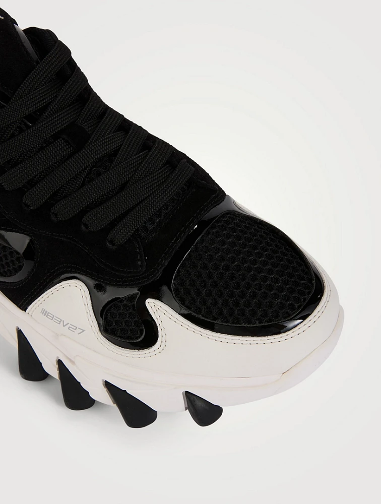 B-East Leather Suede And Mesh Sneakers