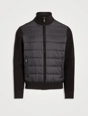 Wool Hybrid Full-Zip Sweater