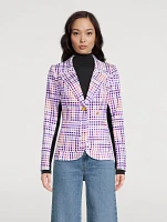 Tux Stripe Blazer Gingham Print