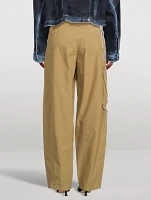 Phebe Wide-Leg Chinos With Crystal Wallet Chain