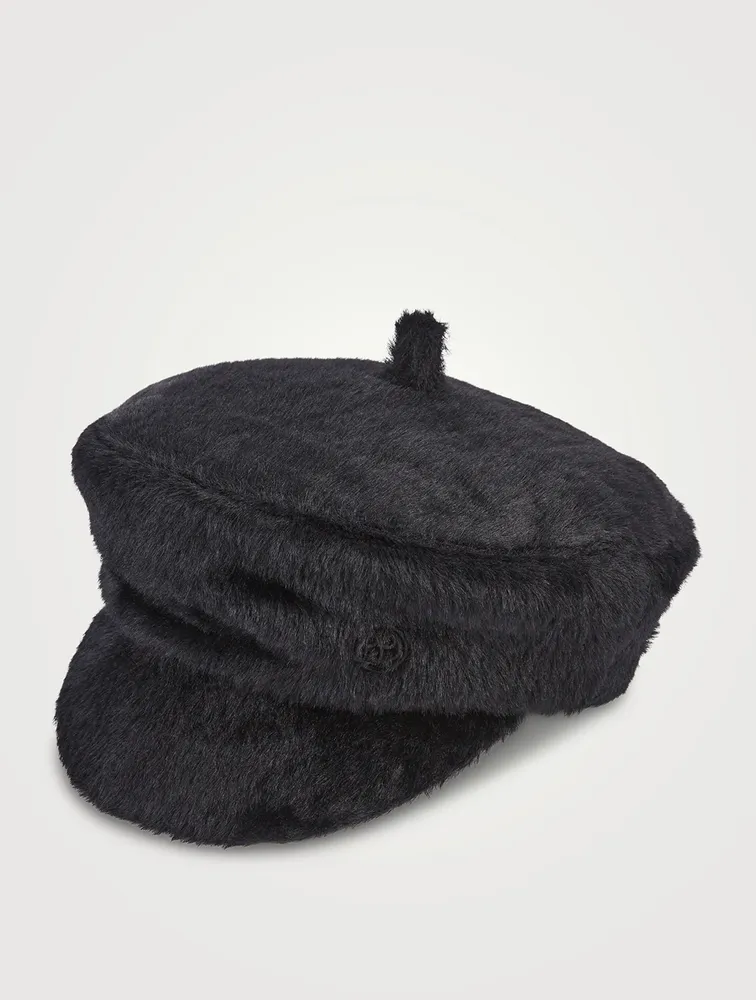 Faux Fur Baker Boy Cap
