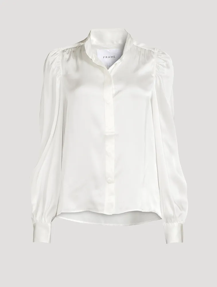 Gillian Puff-Sleeve Silk Blouse