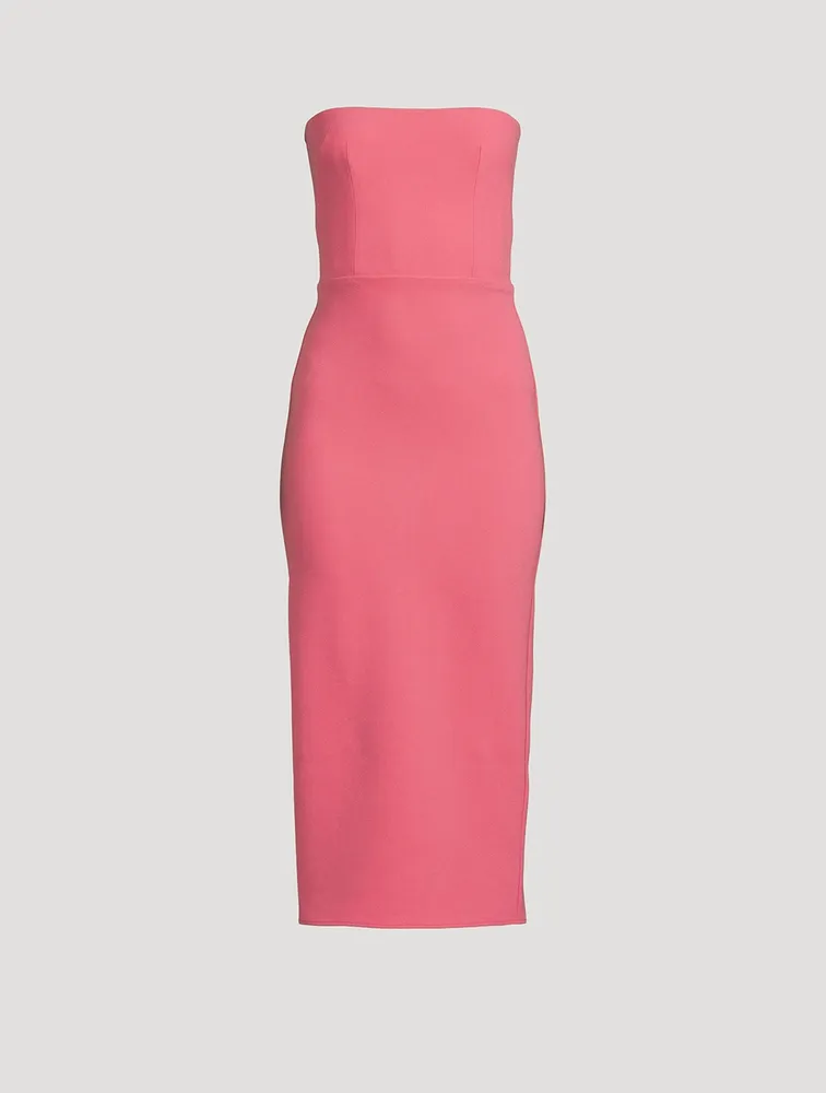 Strapless Crêpe Midi Dress
