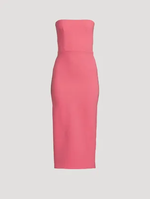 Strapless Crêpe Midi Dress