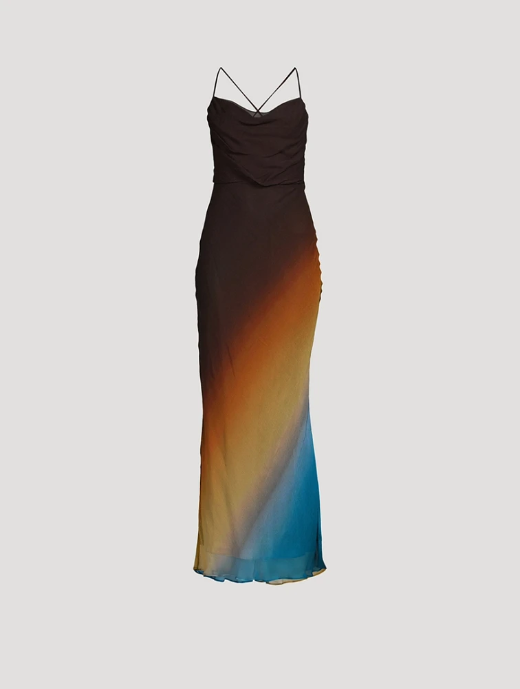 Ivana Bias-Cut Maxi Dress