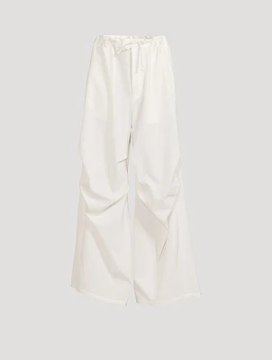 Twill Wide-Leg Trousers