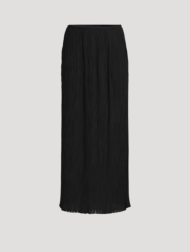 Sheer Plissé Long Skirt