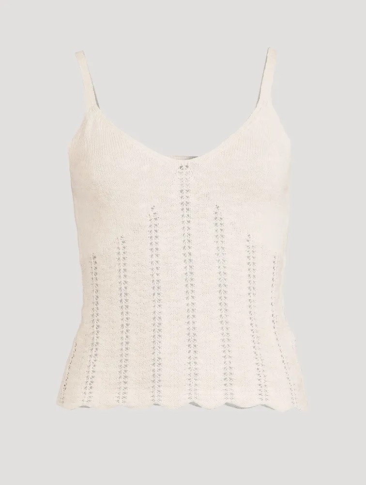 Pointelle Knit Tank Top