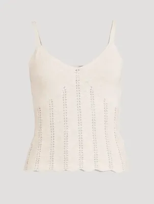 Pointelle Knit Tank Top