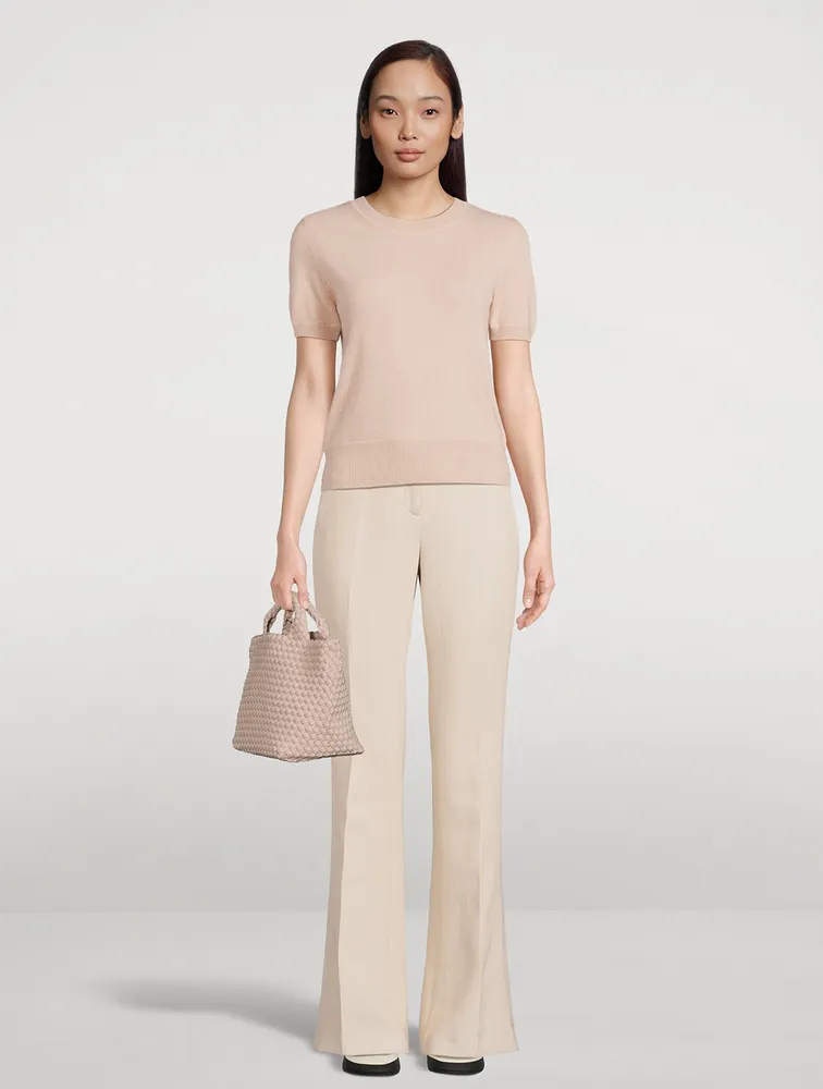 Cashmere Cropped Short-Sleeve Sweater
