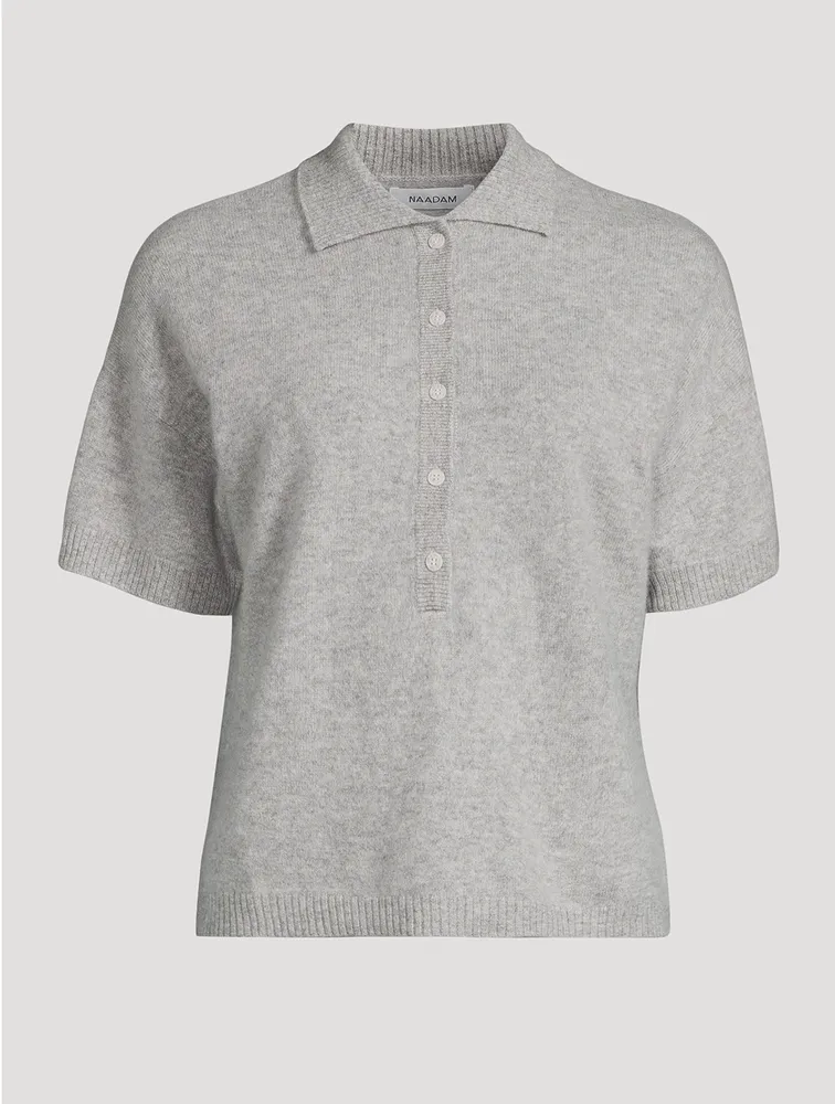 Cashmere Relaxed Short-Sleeve Polo
