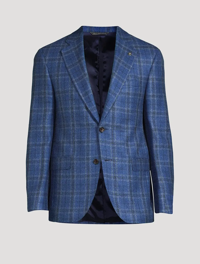 Mason Cashmere And Silk Jacket Plaid Print
