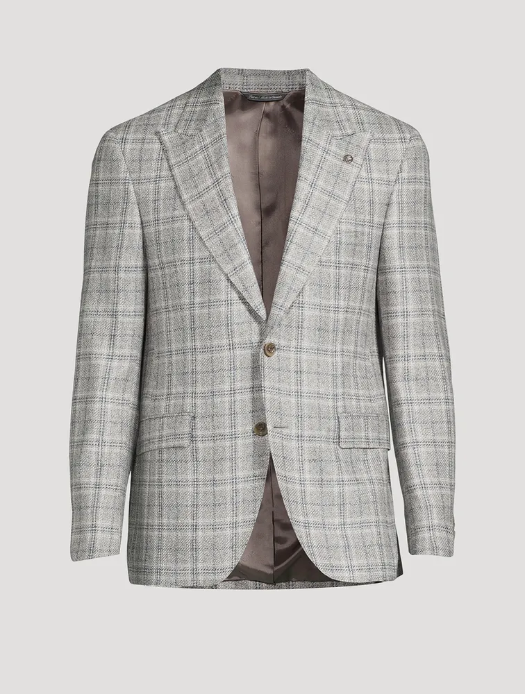 Morgan Cashmere And Silk Jacket Plaid Print