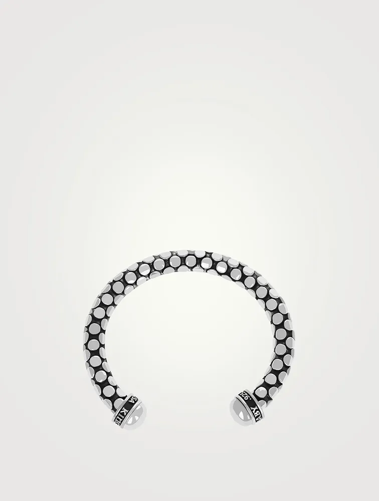 Small Silver Snake Skin Cuff Bracelet