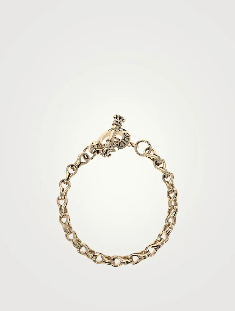 10K Gold Small Twisted Eight Link Bracelet