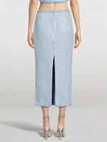Sequin Boucle Midi Skirt