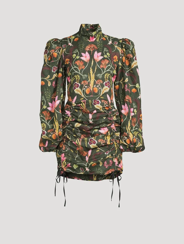 Guaba Habitat Ruched Mini Dress Floral Print