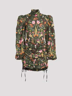 Guaba Habitat Ruched Mini Dress Floral Print