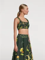 Amanda Marina Embellished Crop Top Floral Print