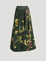 Bergamota Marina Embellished Maxi Skirt Floral Print