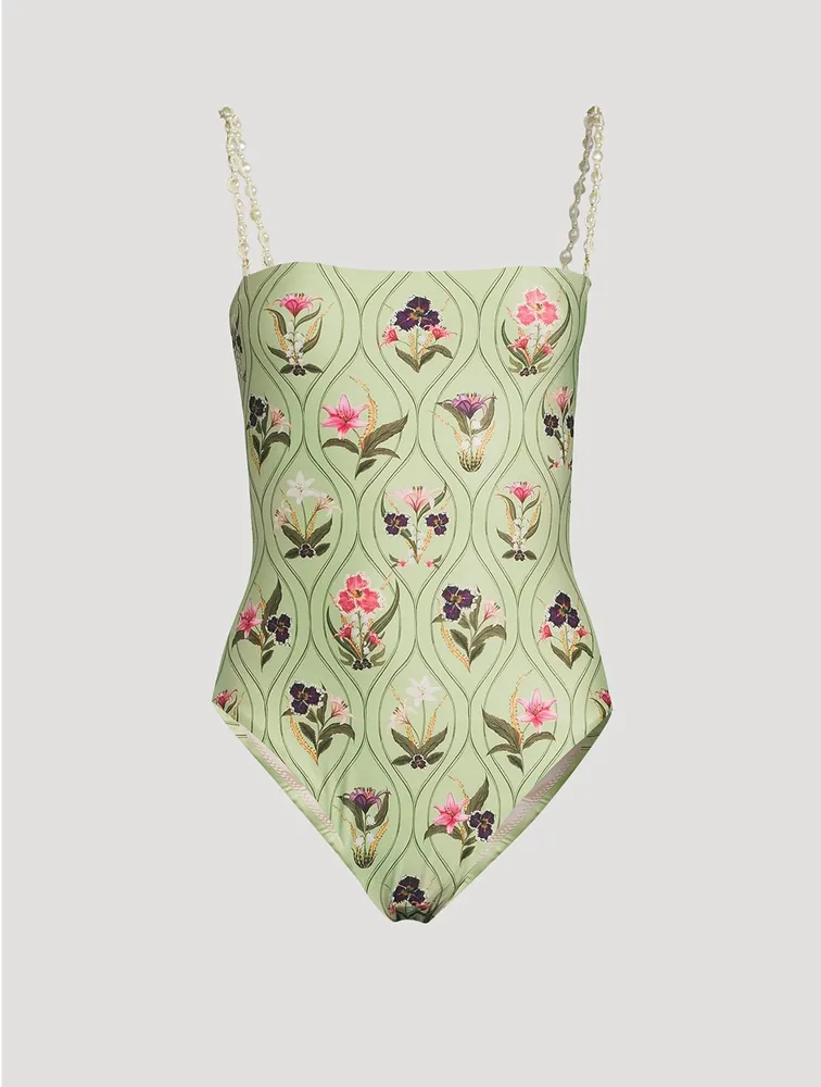 Durazno Pacifico One-Piece Swimsuit Floral Print