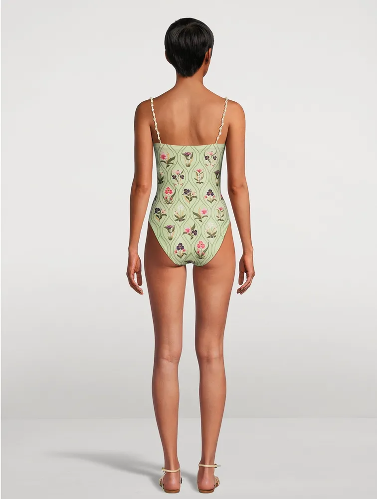 Durazno Pacifico One-Piece Swimsuit Floral Print