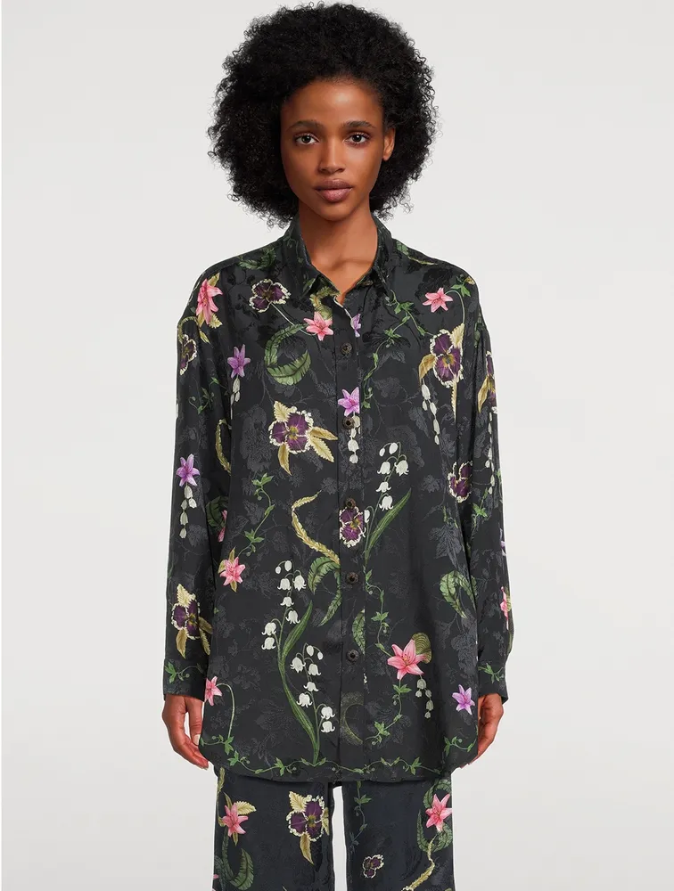 Cecilia Tesoro Floral Jacquard Shirt