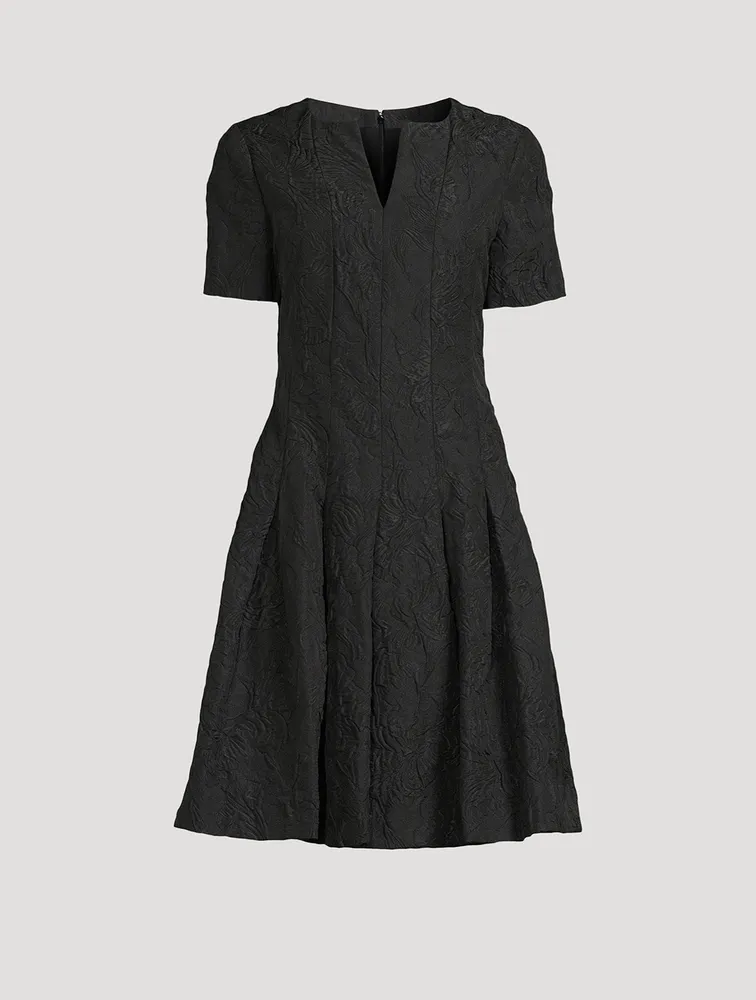 Floral Cloqué Faille Dress