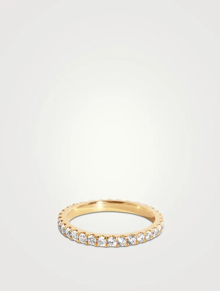 18K Gold Infinity Band With Lab Grown Diamonds