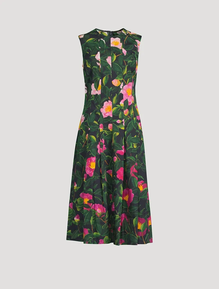 Panelled Midi Dress Camellia Print