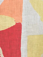 Linen Shirt Sunset Tile Print