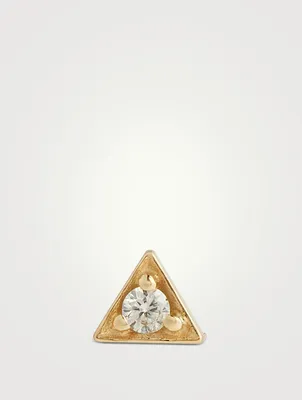Cléo 14K Gold Triangle Stud Earring With Diamond