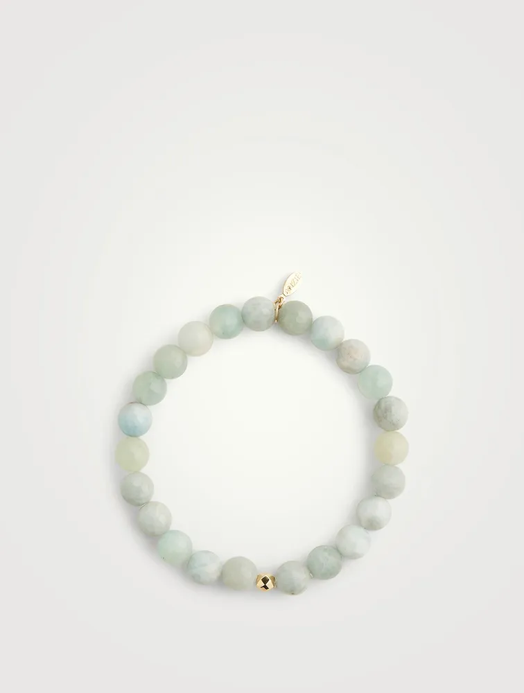 Bohème 14K Gold Faceted Aquamarine Beaded Bracelet