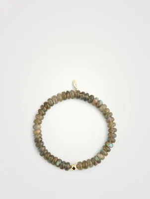 Bohème 14K Gold Labradorite Rondelle Beaded Bracelet