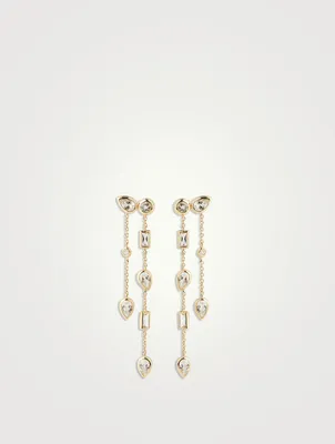 Cléo Eliana 14K Gold Double Chain Chandelier Earrings With Diamonds
