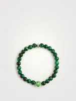 Jac + Jo Silver Soul Green Tiger's Eye Beaded Bracelet