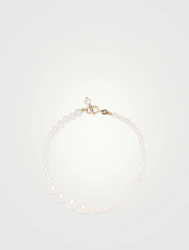 14K Gold Gradual Pearl Bracelet