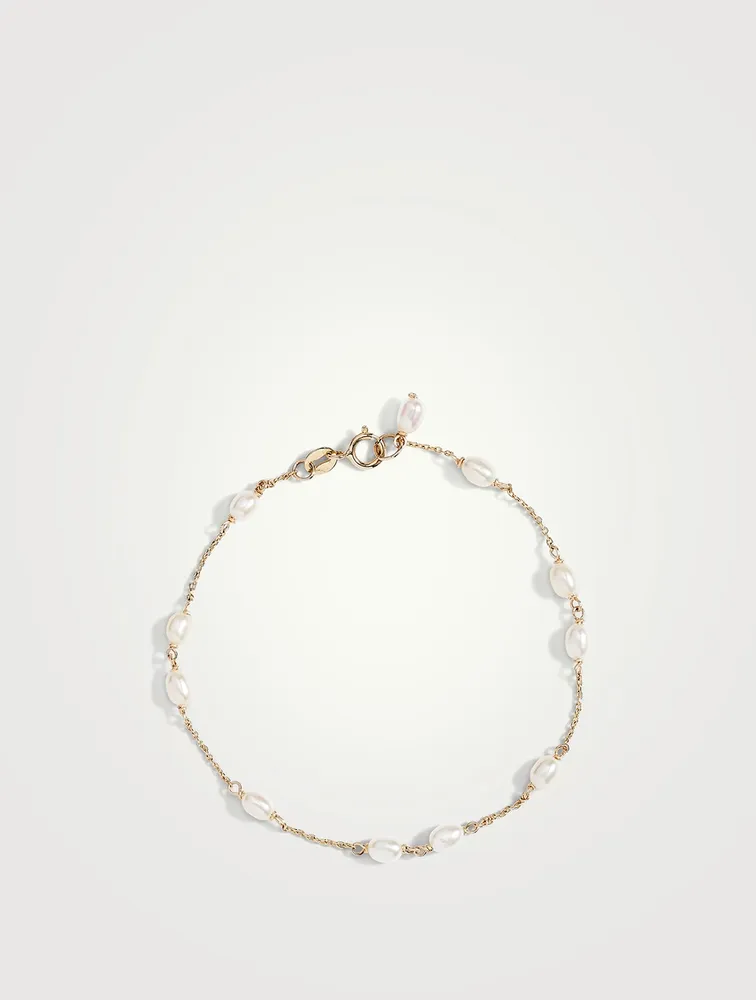 14K Gold Spaced Keshi Pearl Bracelet