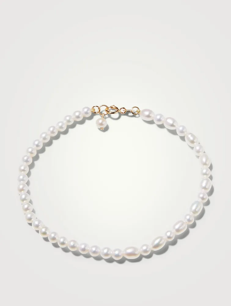 14K Gold Mixed Pearl Strand Bracelet