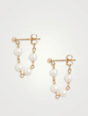 14K Gold Baby Pearl Wrap Around Earrings