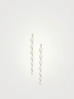 14K Gold Gradual Oval Pearl Drop Earrings