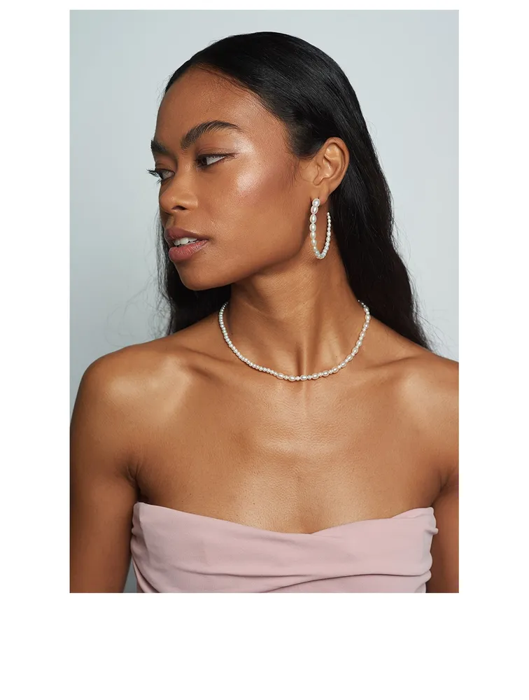 14K Gold Mixed Pearl Strand Necklace