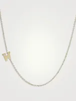 Love Letter 14K Gold Initial W Single Diamond Necklace