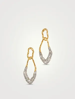 Solanales Double Link Earring With Crystals