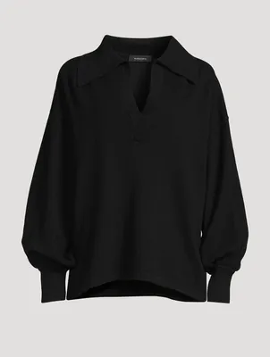 Mina Cashmere Polo Sweater