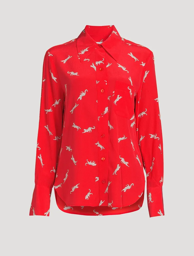 Quinne Silk Shirt Leopard Print